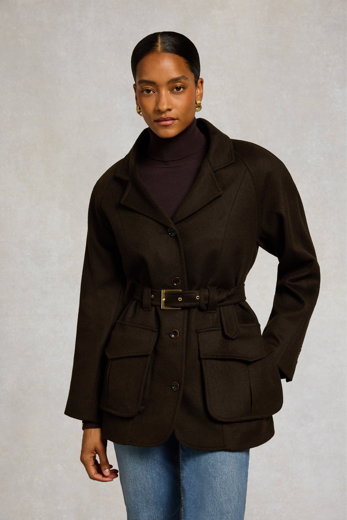 Cotswold Belted Jacket (Chocolate)