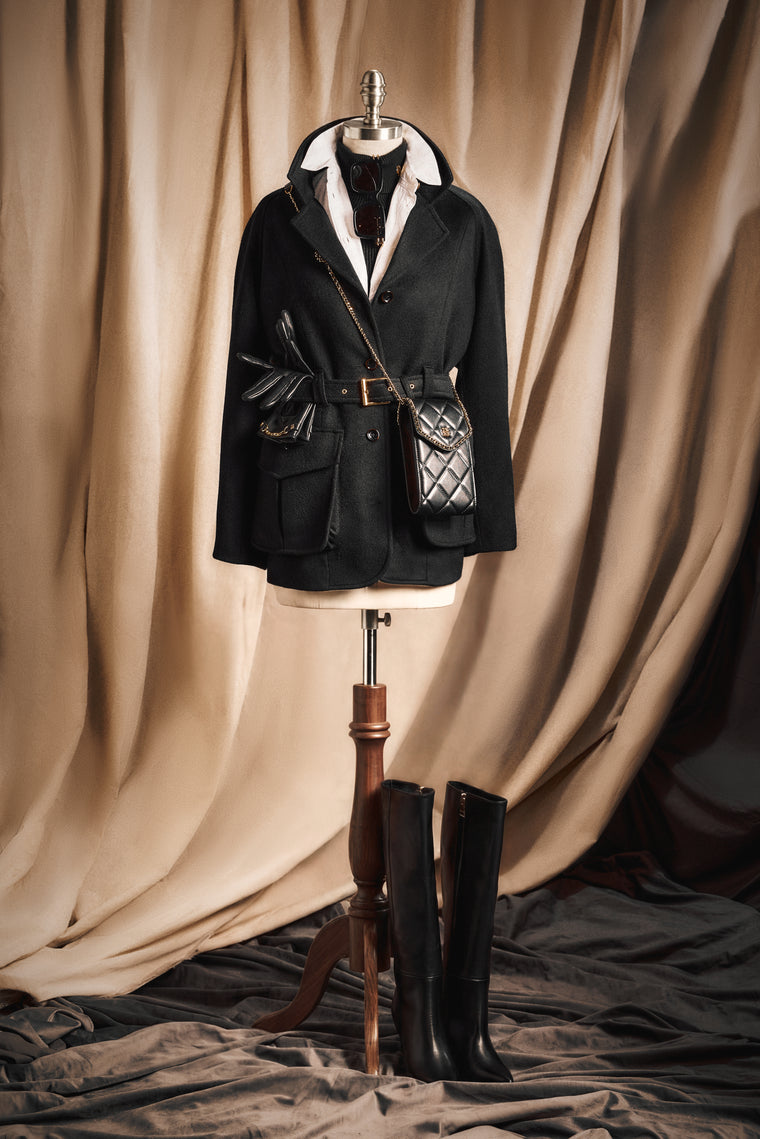 Cotswold Belted Jacket (Soft Black)