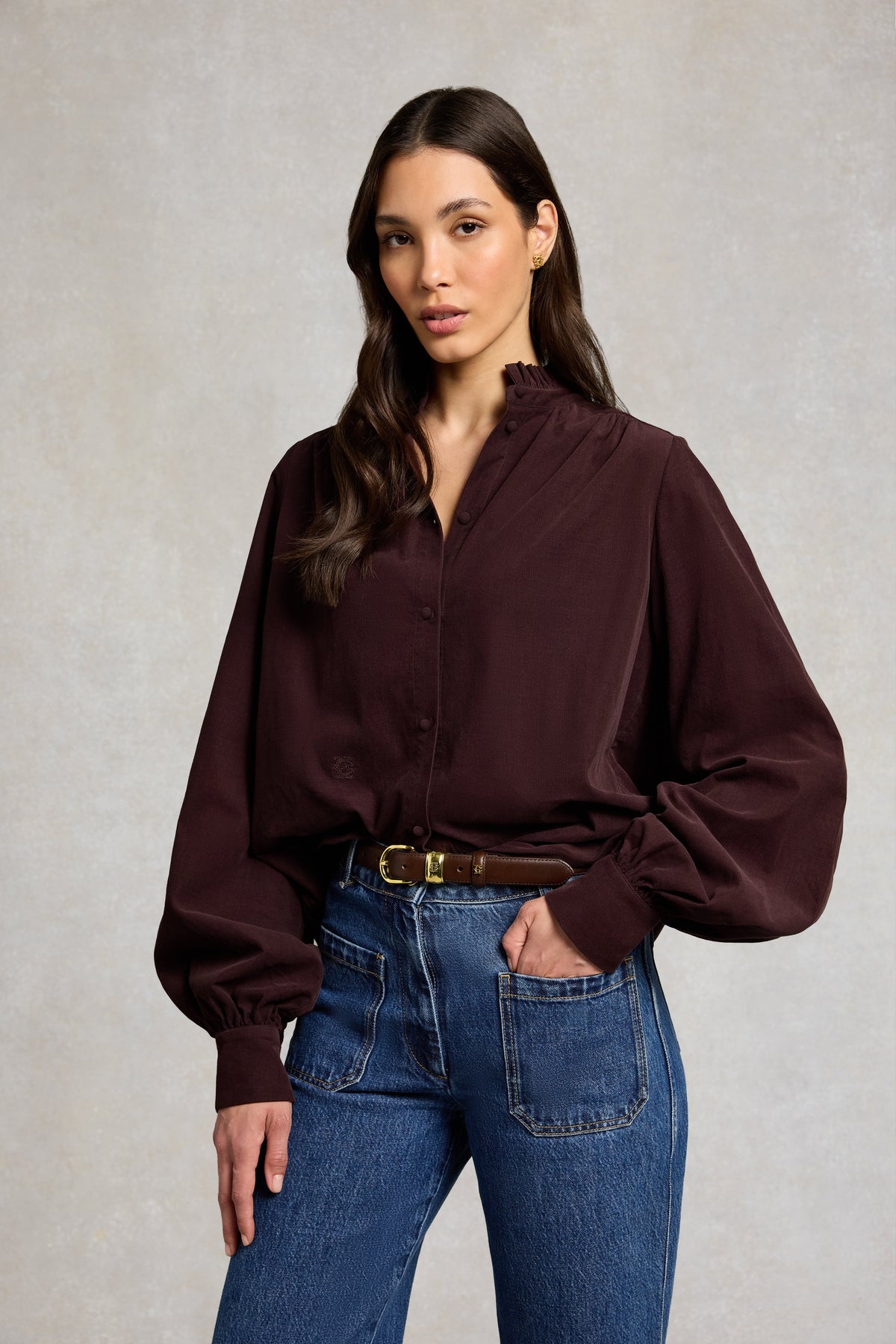 Country Cord Blouse (Chocolate)