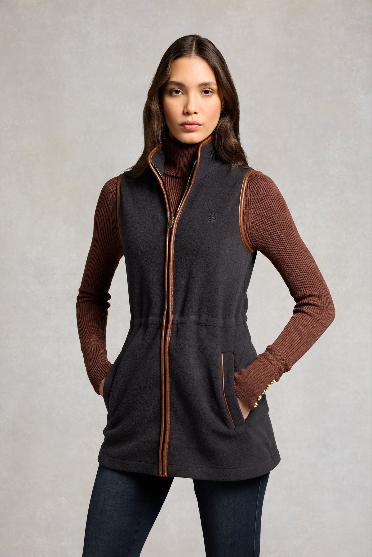 Country Longline Fleece Gilet (Ink Navy)