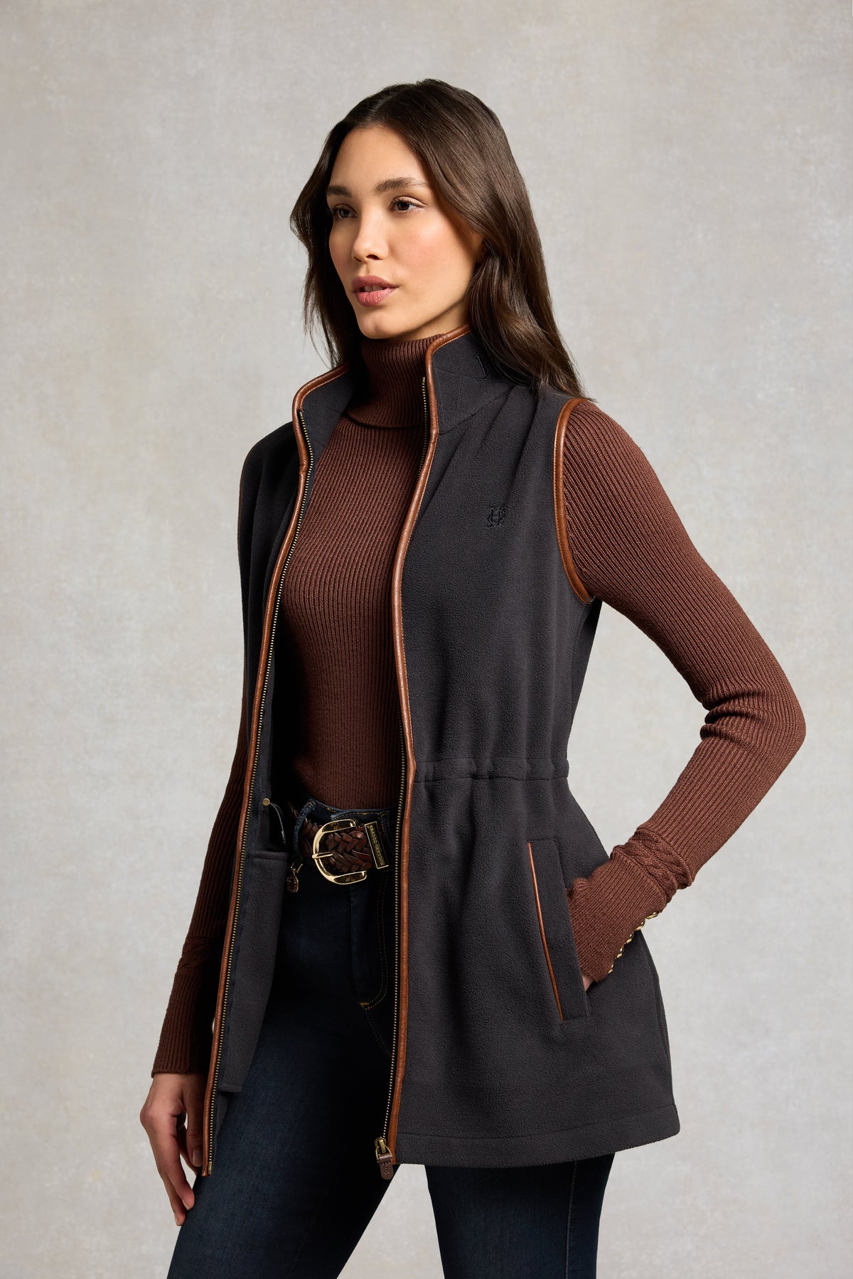 Country Longline Fleece Gilet (Ink Navy)