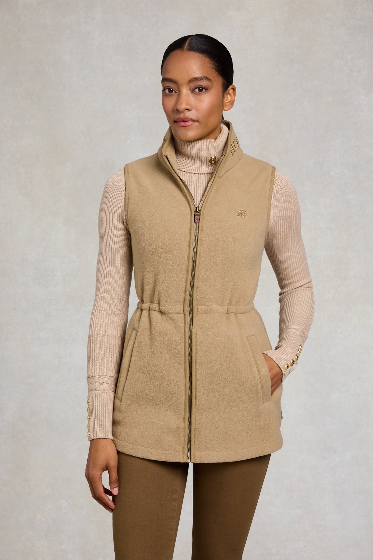 Country Longline Fleece Gilet (Sand)