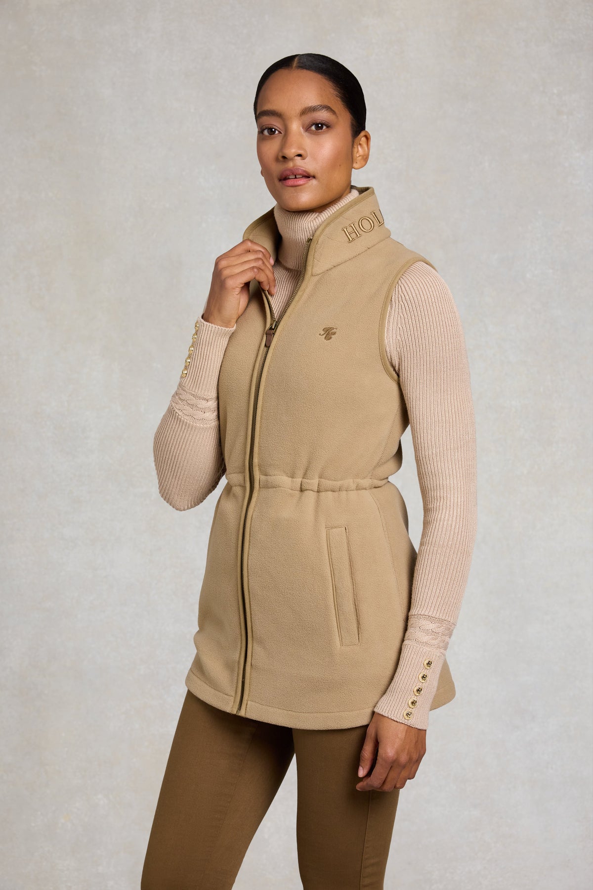 Country Longline Fleece Gilet (Sand)