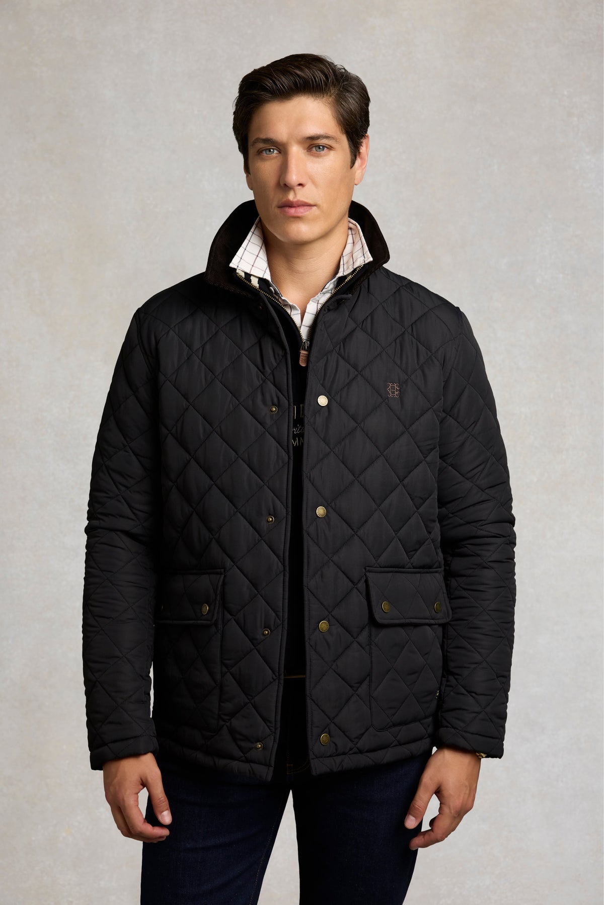 Men's Country Quilted Jacket (Black)