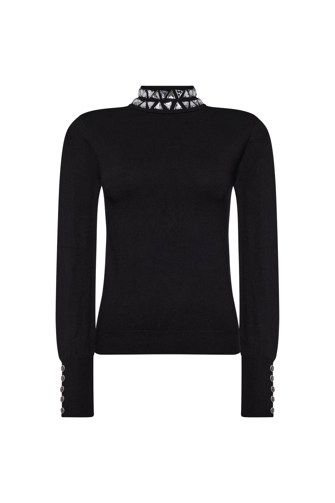 Crystal High Neck Knit (Black)