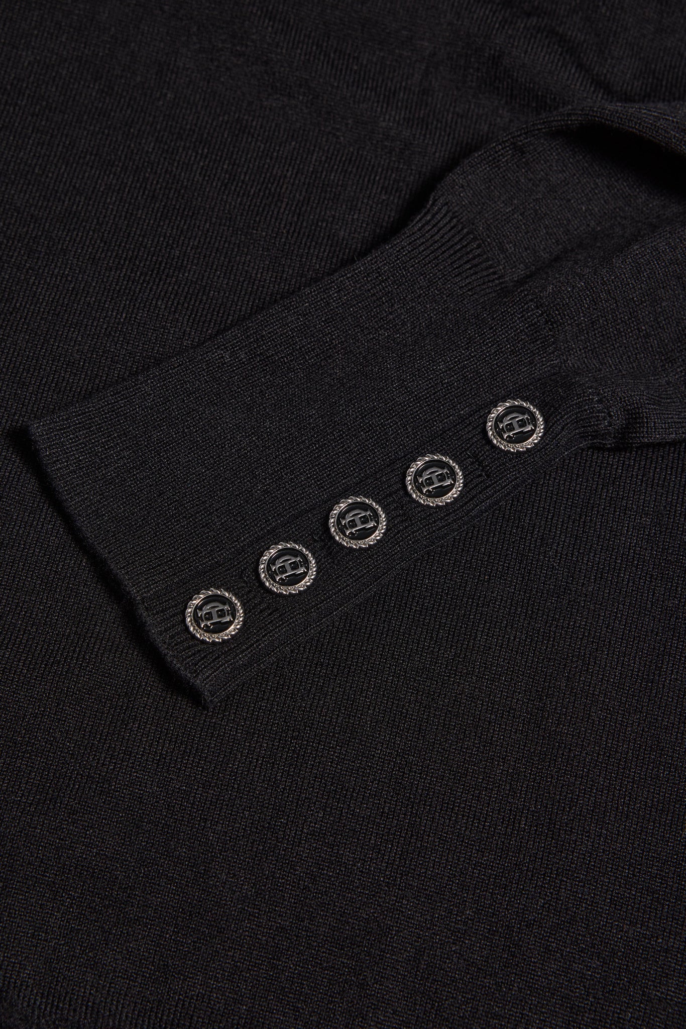 Crystal High Neck Knit (Black)