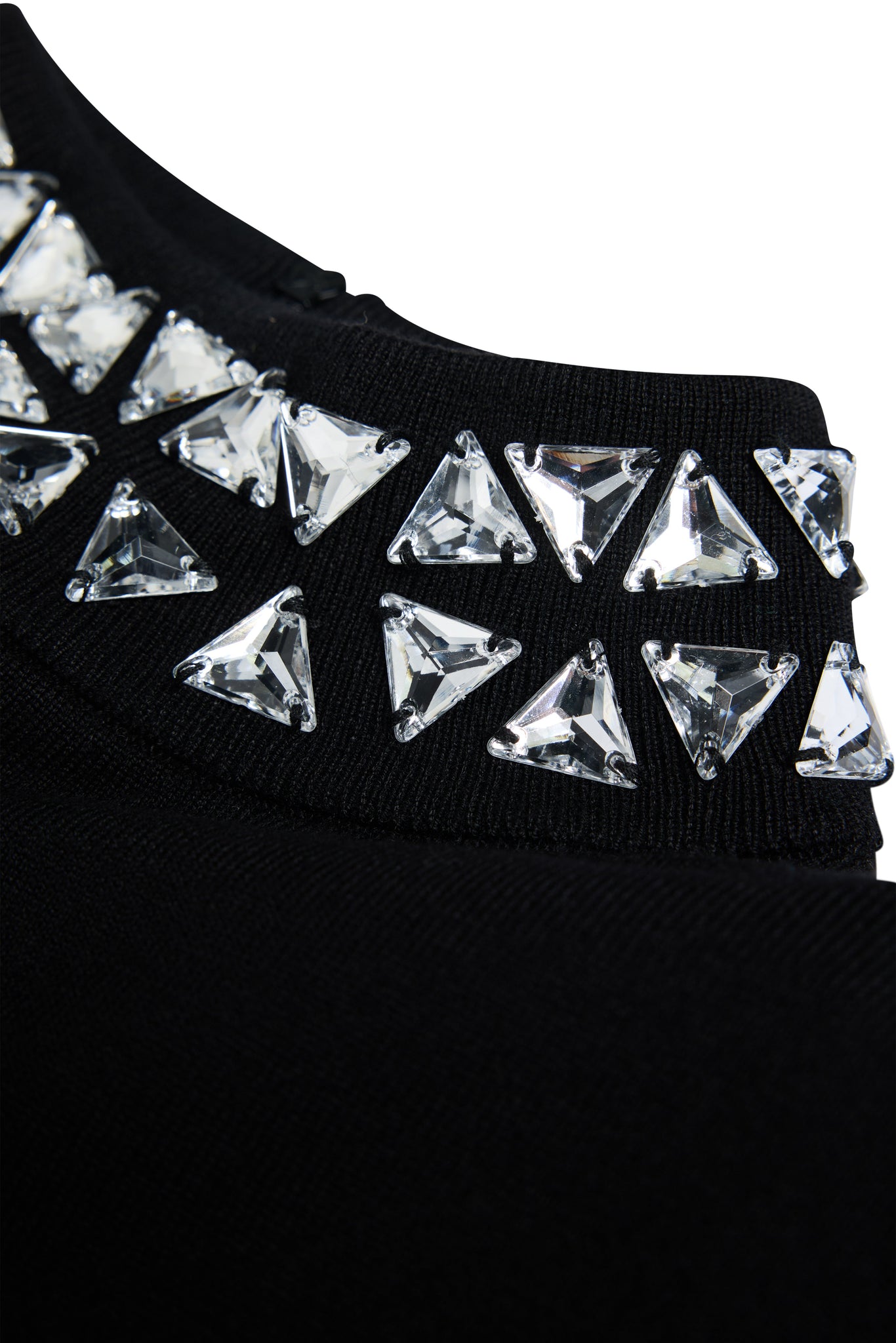 Crystal Roll Neck Knit Dress (Black)