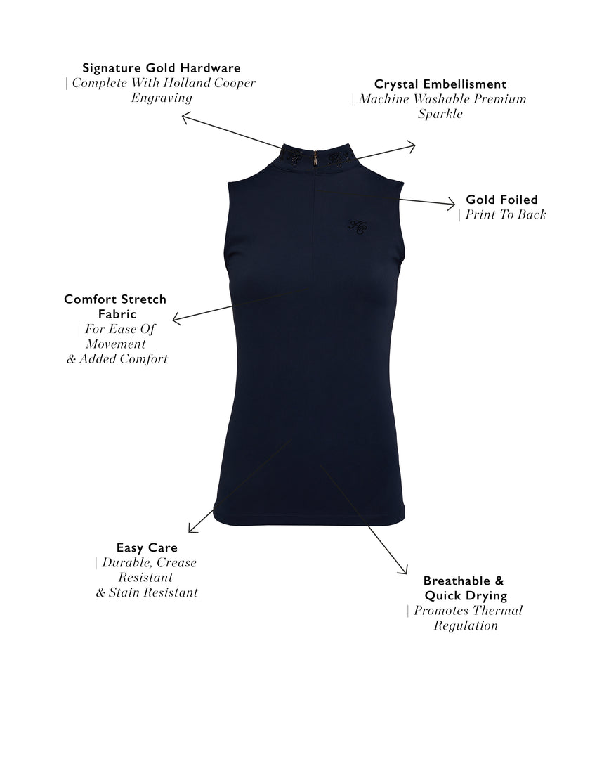 Crystal Sleeveless Base Layer (Ink Navy)