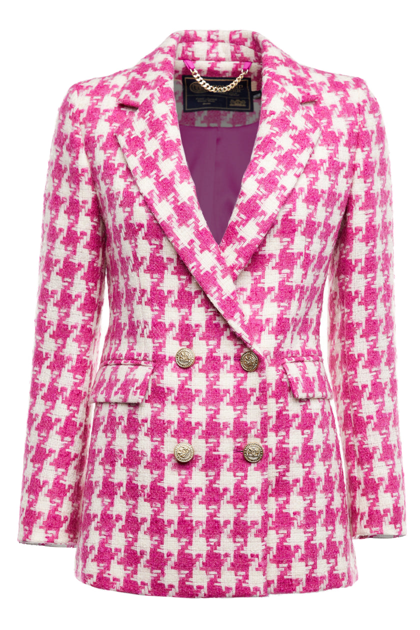 The Hot Pink Large Scale Houndstooth Suit