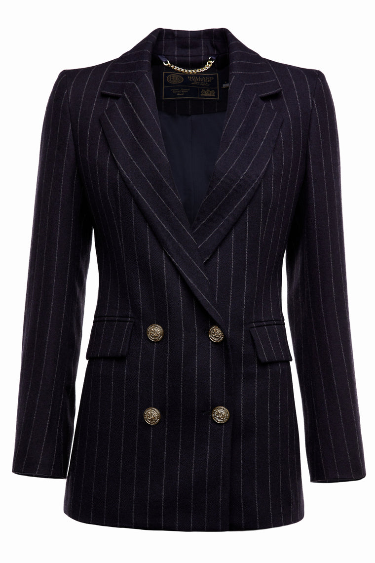 The Navy Chalk Pinstripe Paris Look