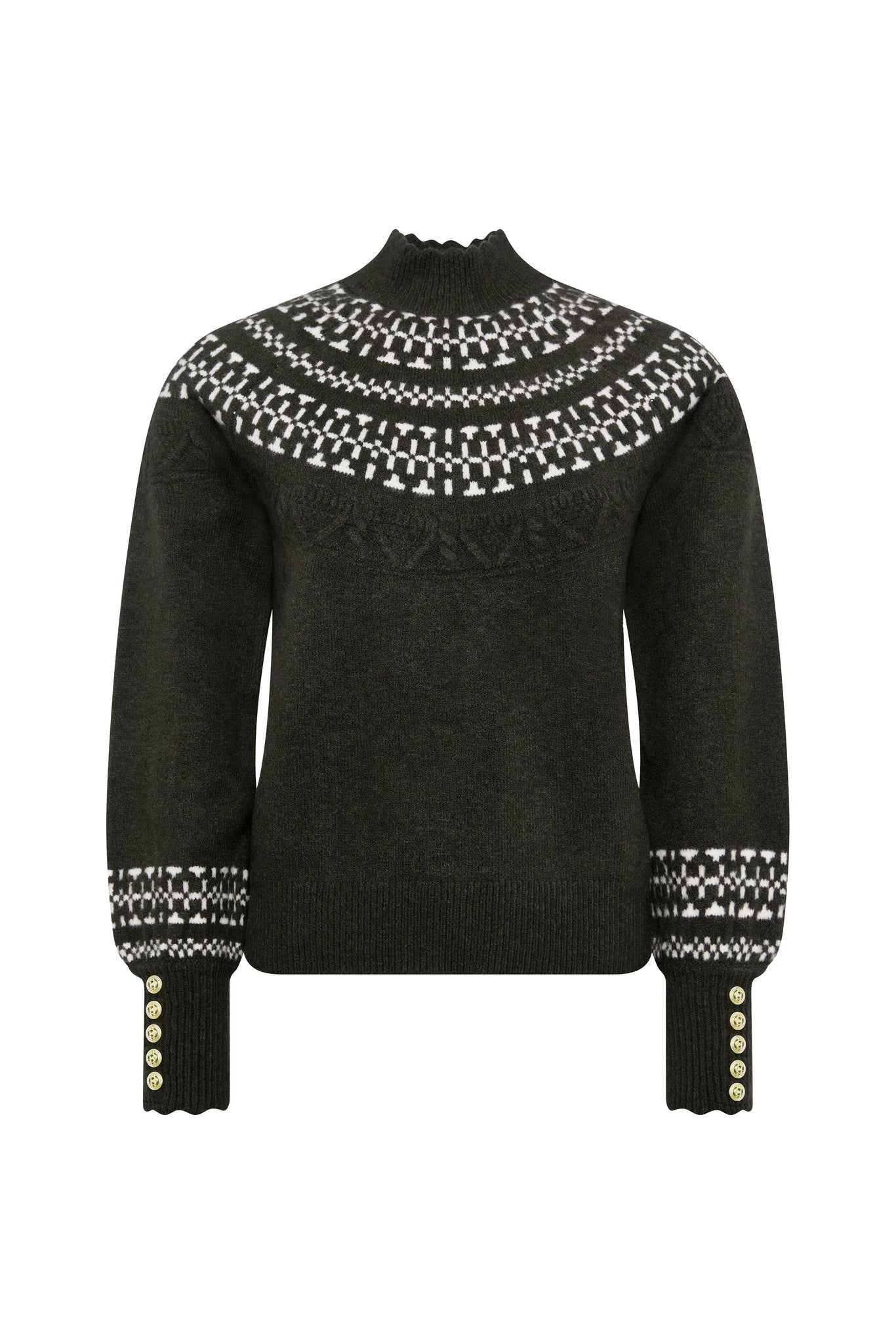 Elodie Roll Neck Knit (Forest Green)