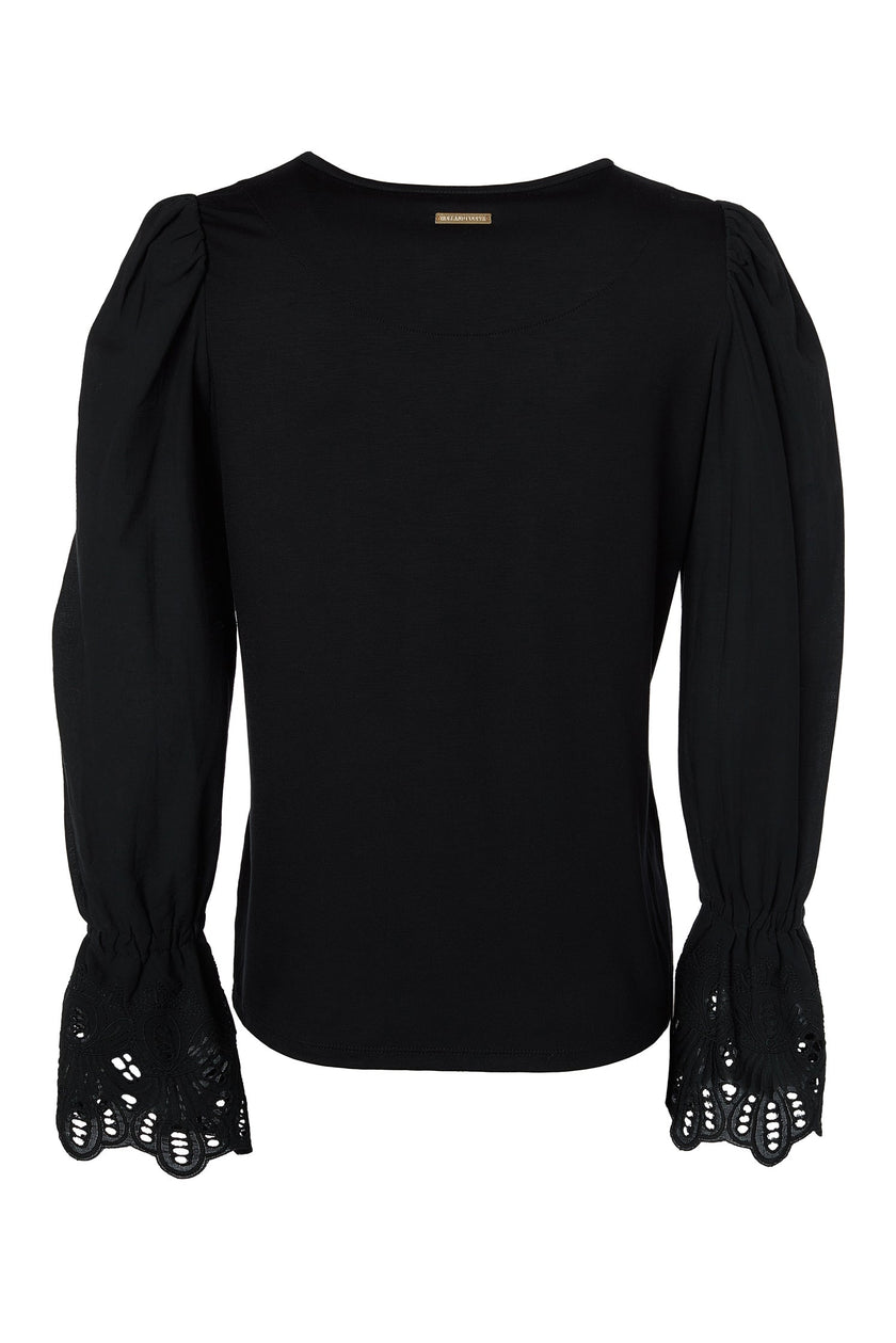 Francesca Jersey Blouse (Black)