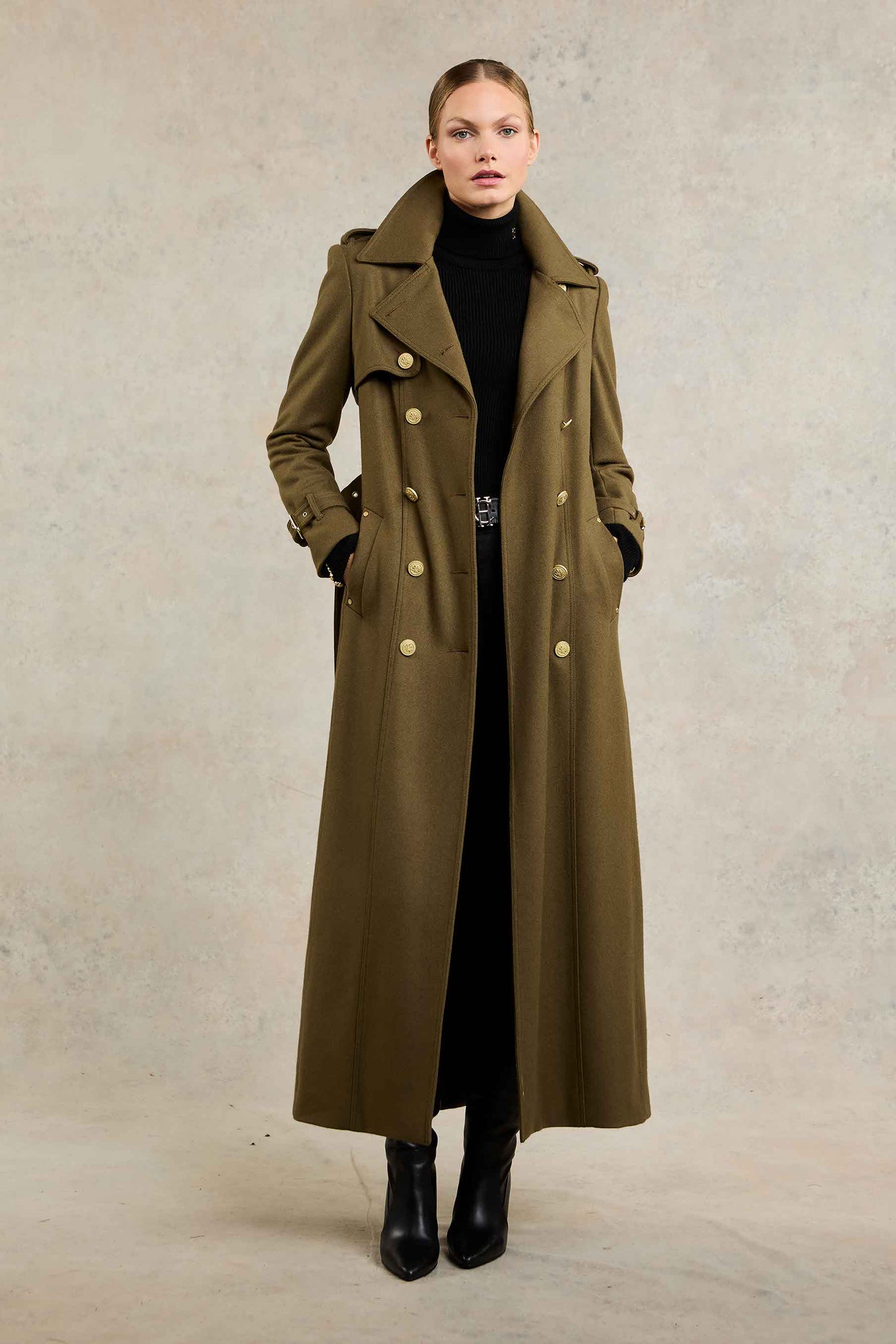 Full Length Chelsea Trench Coat (Khaki)