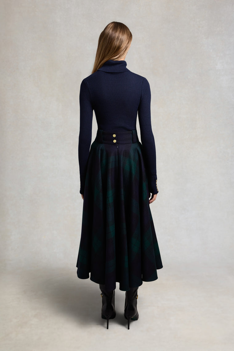 360 Maxi Tweed Circle Circle Skirt (Blackwatch)