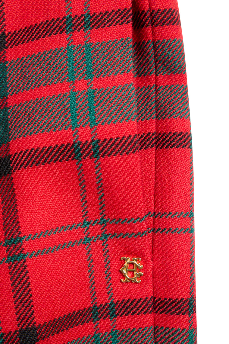 360 Maxi Tweed Circle Skirt (Red Tartan)