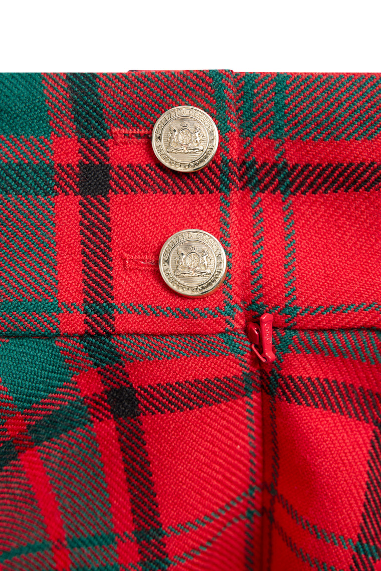 360 Maxi Tweed Circle Skirt (Red Tartan)