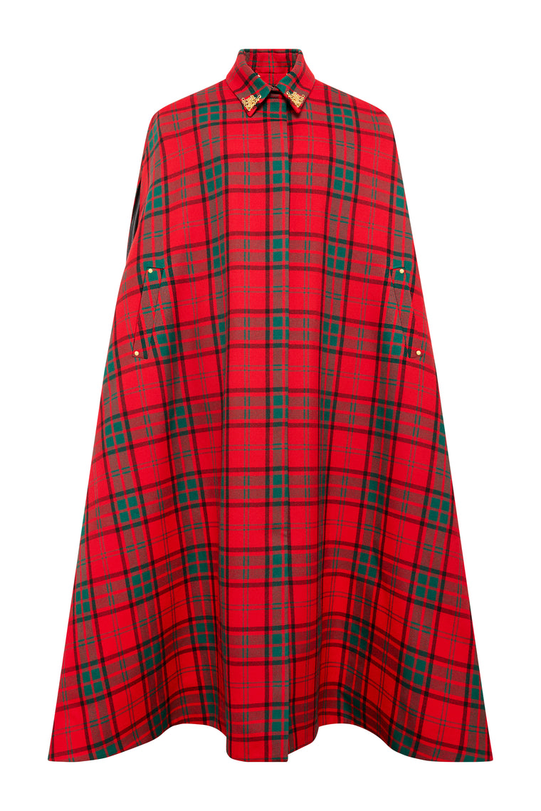 Full Length Knightsbridge Cape (Red Tartan)
