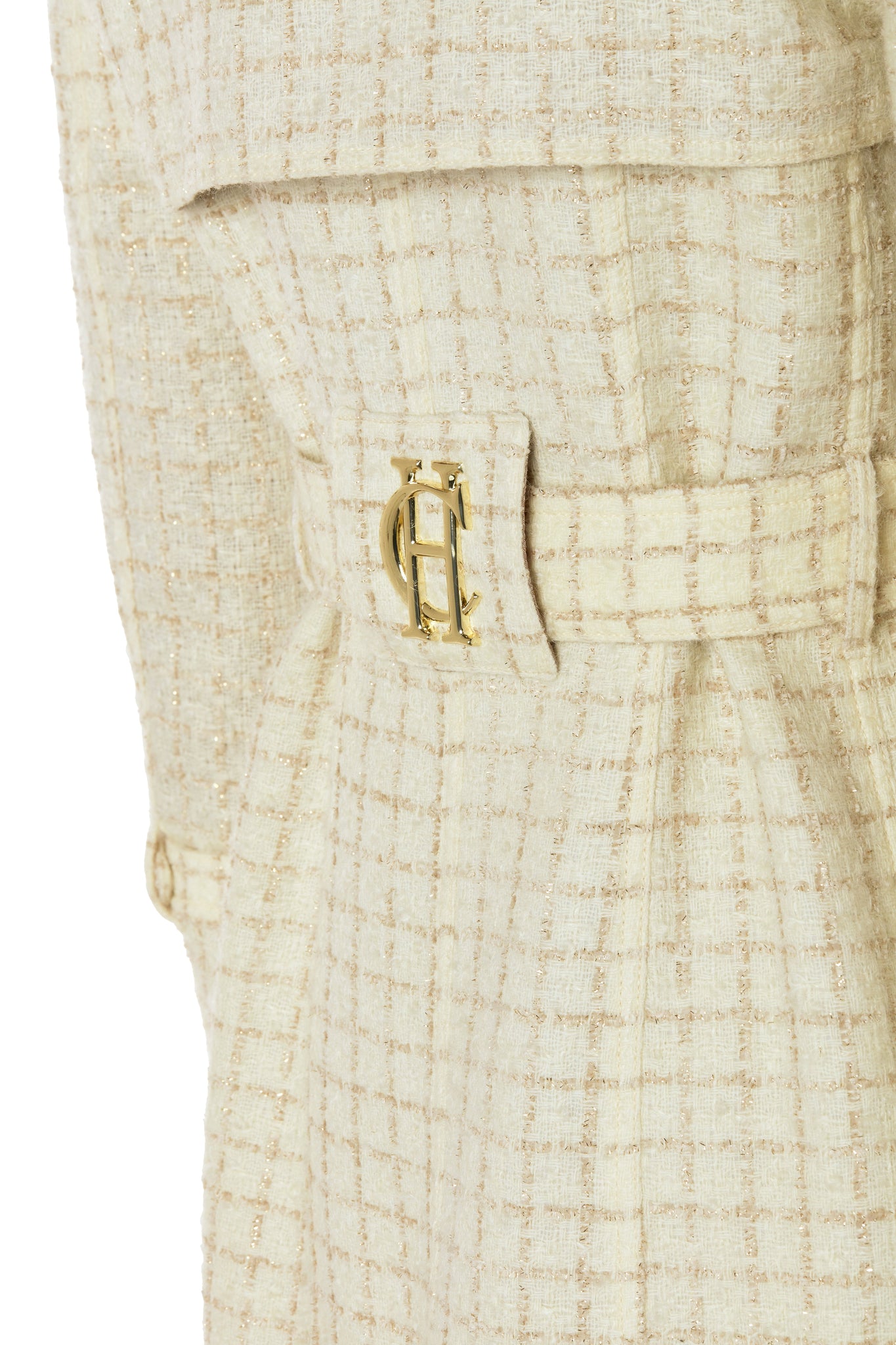 Full Length Marlborough Trench Coat (Ivory Sparkle Tweed)