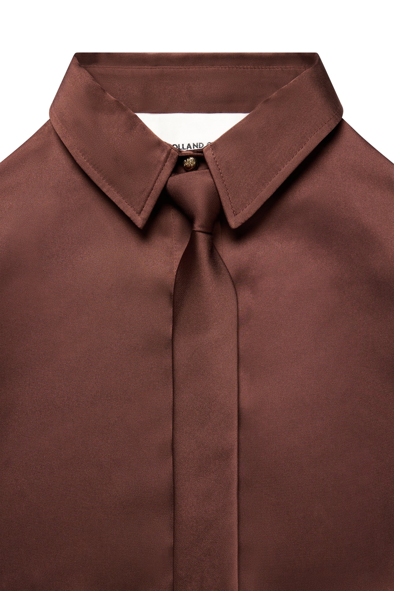 Georgina Satin Shirt (Chocolate)
