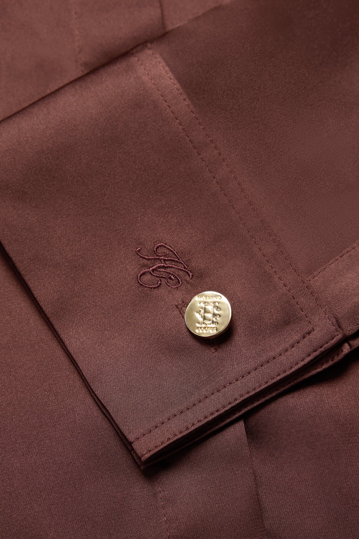 Georgina Satin Shirt (Chocolate)