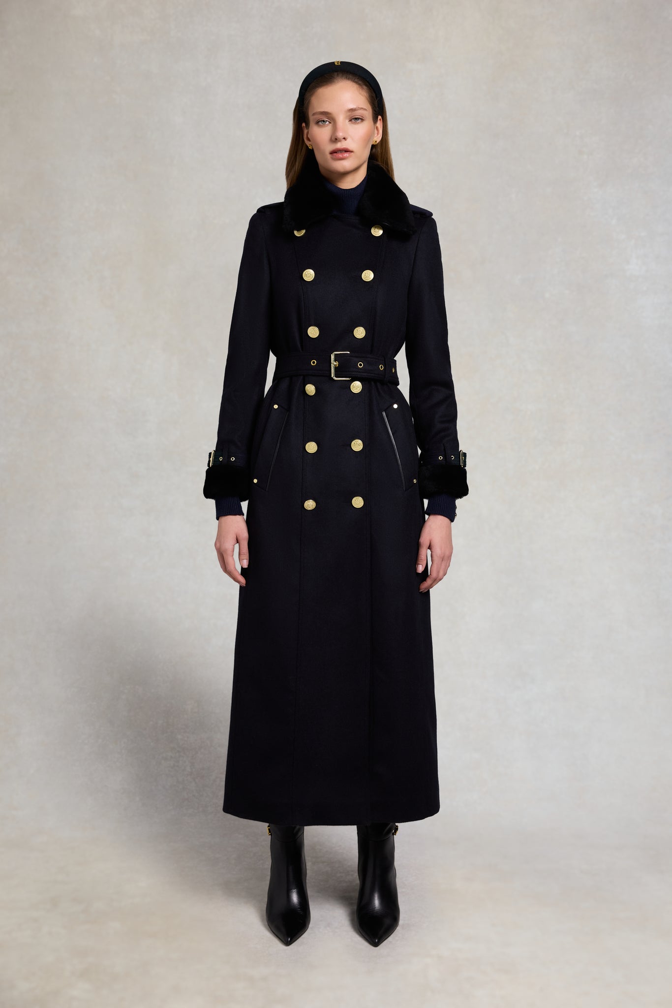 Gold Label Trench (Soft Navy Blackwatch)