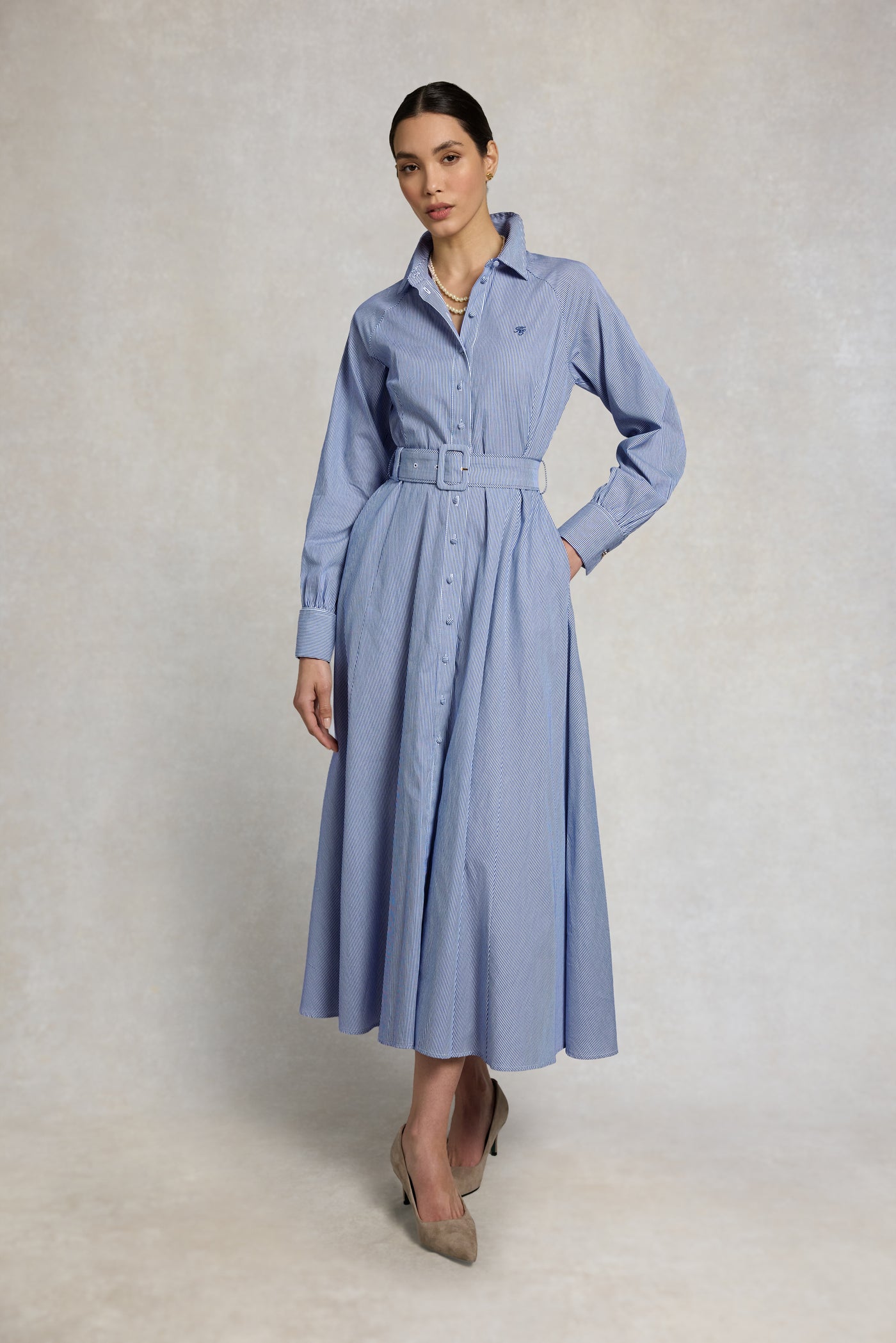 Aimee Dress (Blue Stripe)