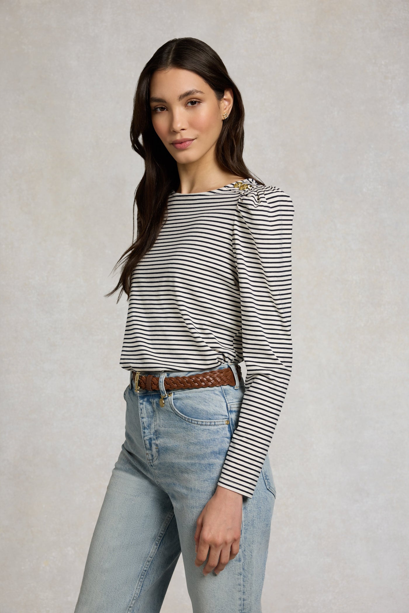 Emma Top (White Ink Navy)