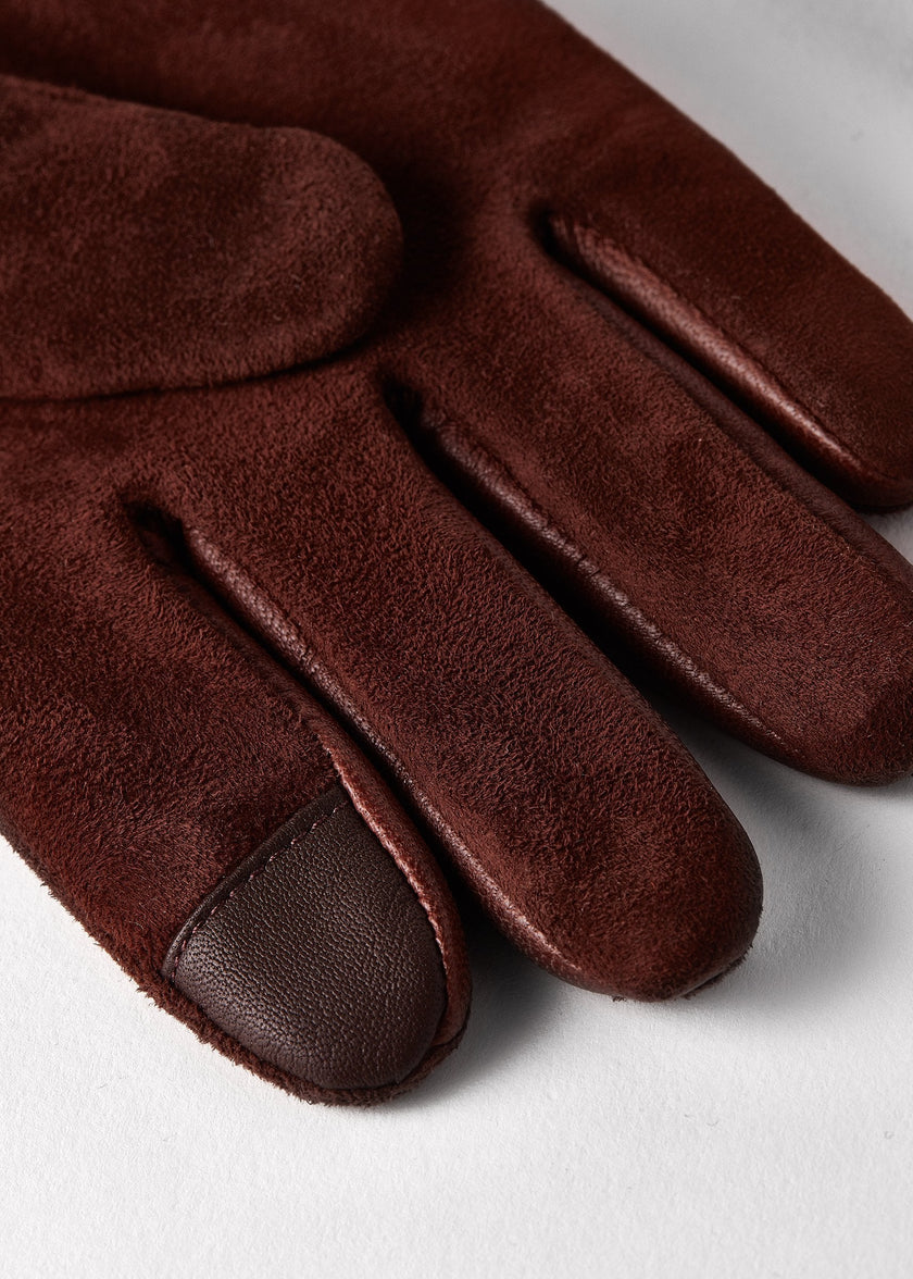 Monogram Suede Gloves (Chocolate)