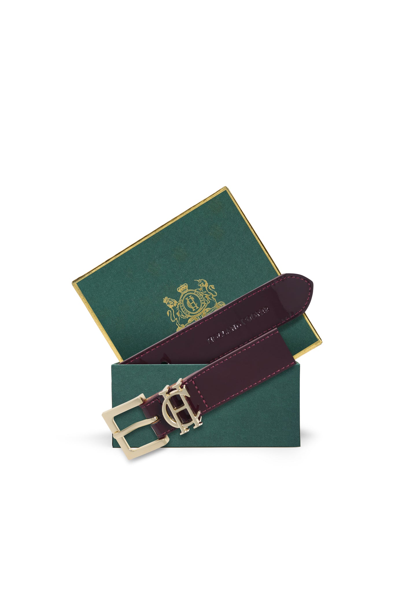 HC Slim Logo Belt (Oxblood Patent)