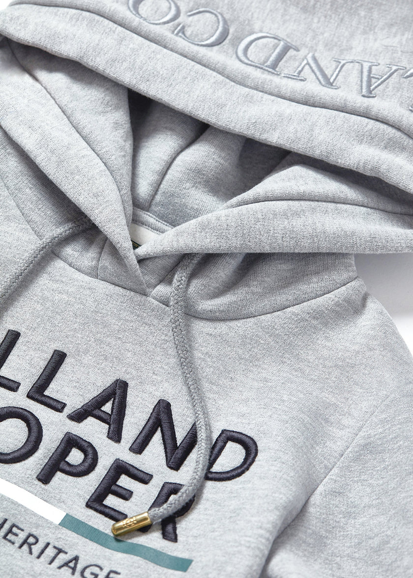 Tri Colour Crest Hoodie (Grey Marl)