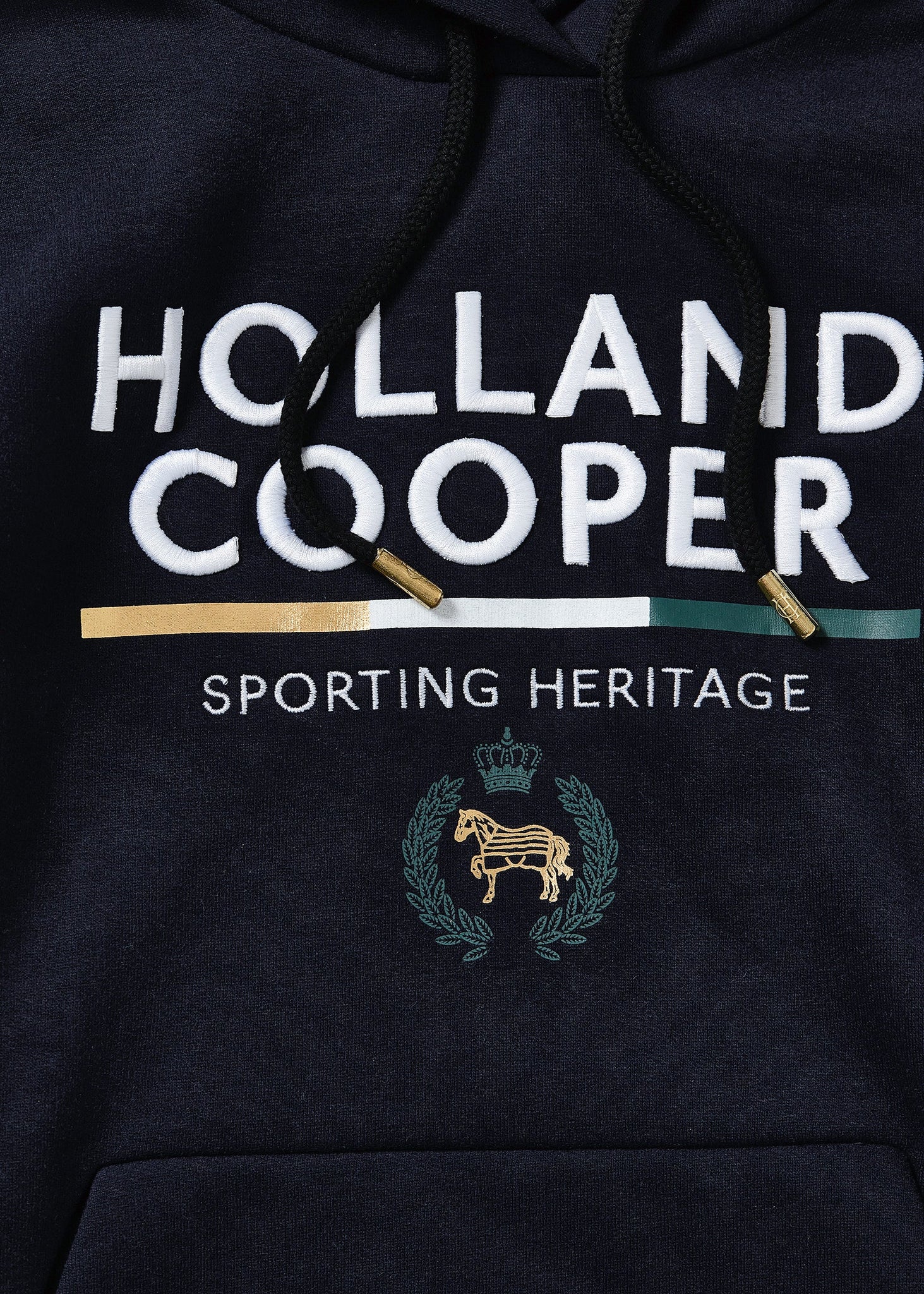 Tri Colour Crest Hoodie (Ink Navy)