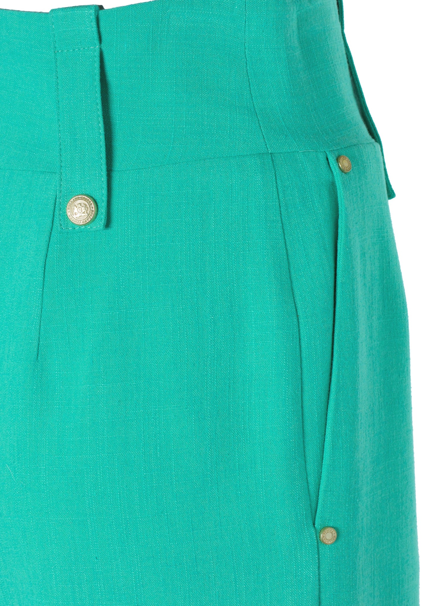 High Waisted Straight Trouser (Jade Linen)