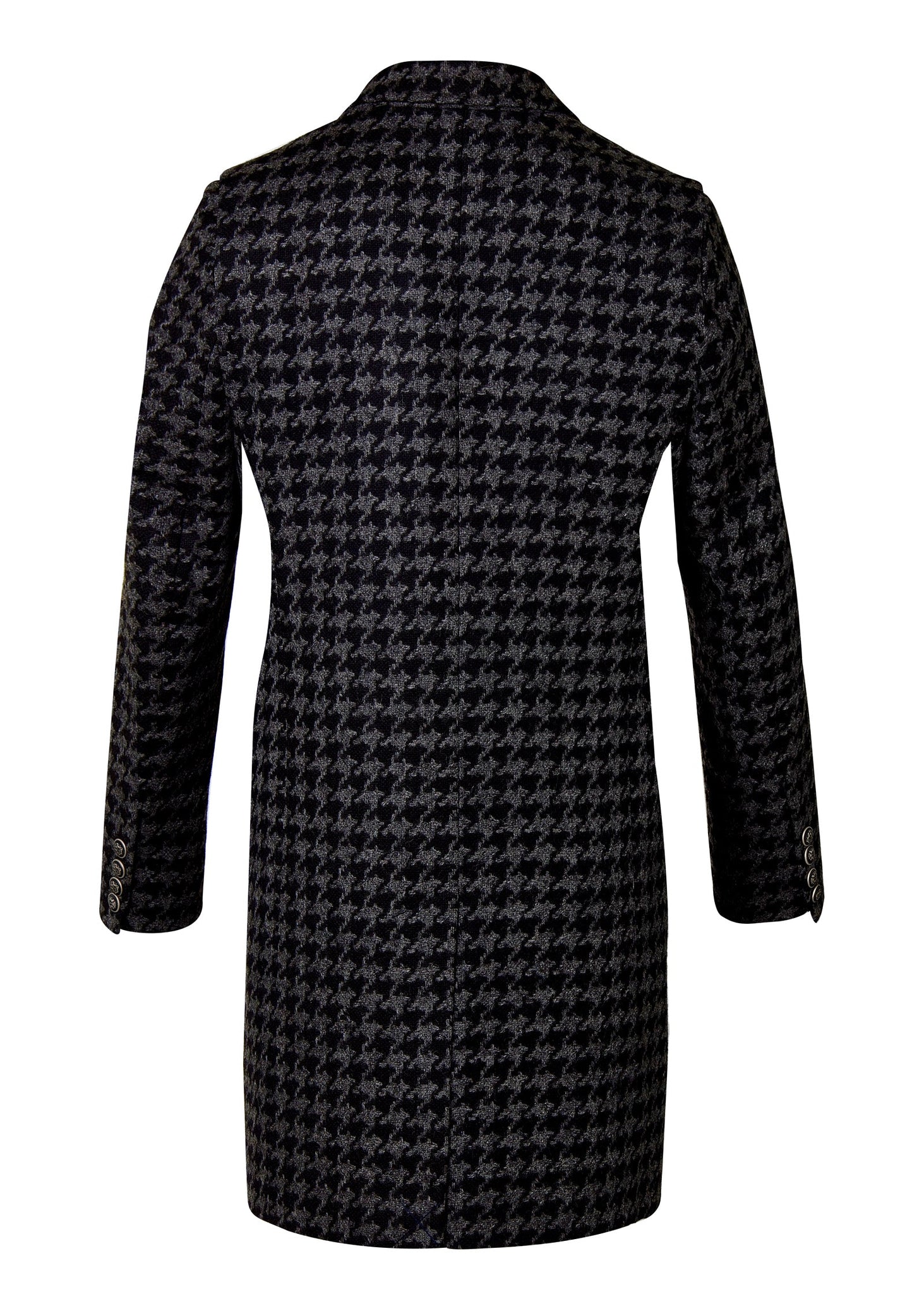 The Cheltenham Coat (Large Scale Charcoal Houndstooth)