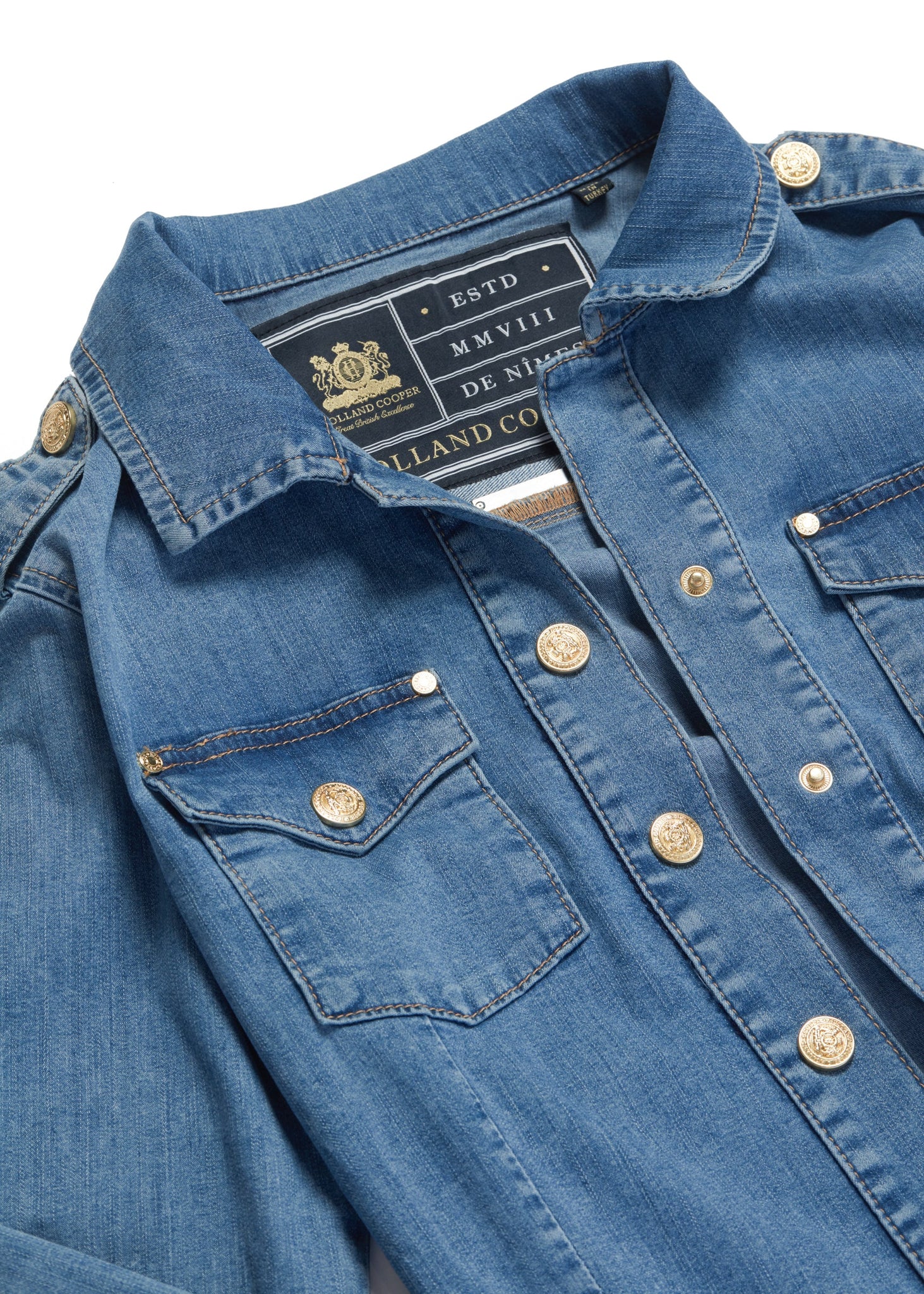 Denim Shirt Dress (Light Indigo Wash)