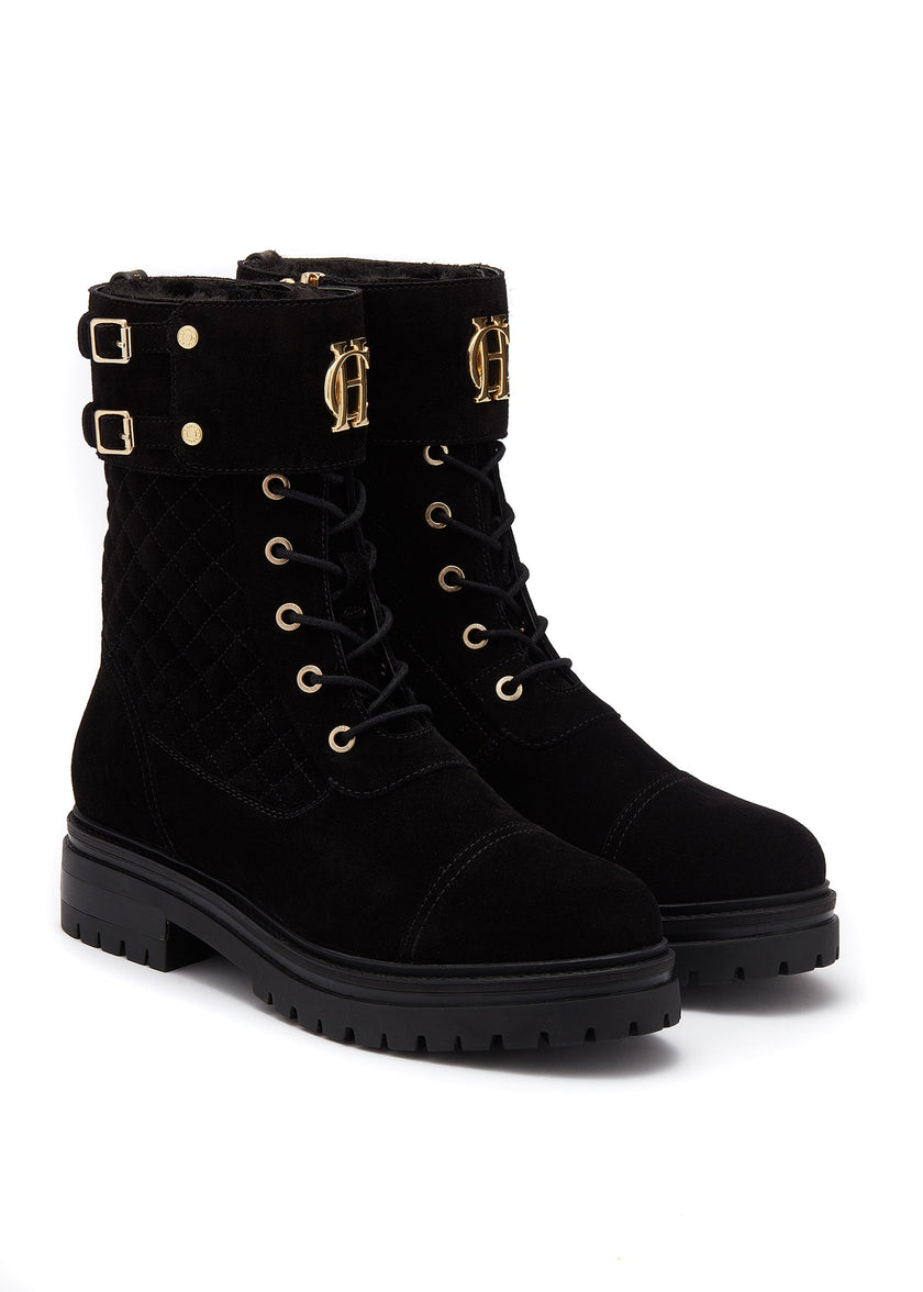 Camden Biker Boot (Black Suede)