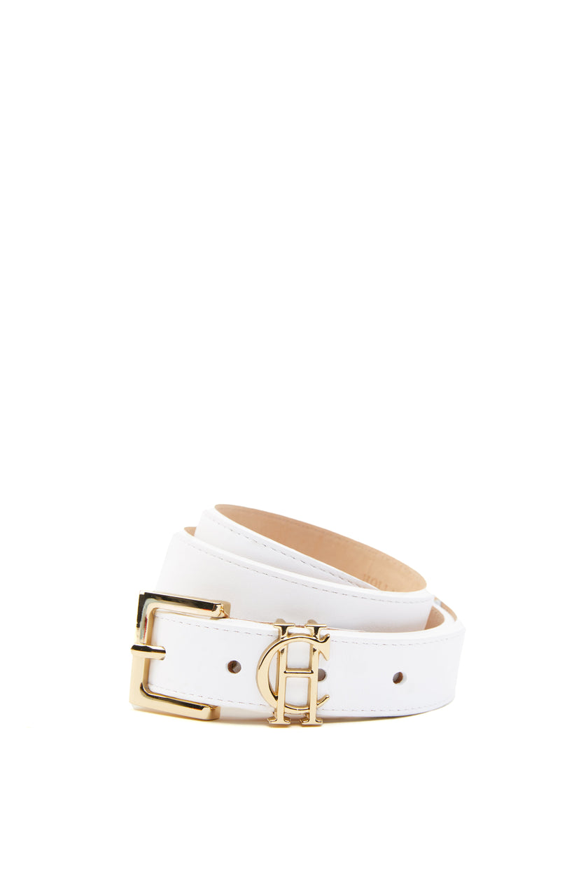 HC Slim Logo Belt (White)