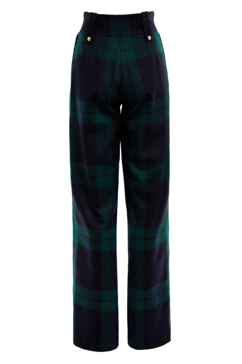 High Waisted Straight Trouser (Blackwatch)