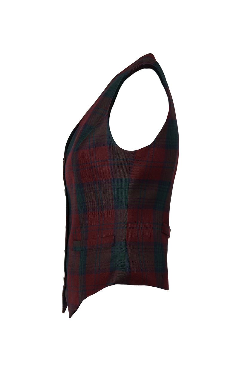 Hampton Waistcoat (Mulberry Tartan)