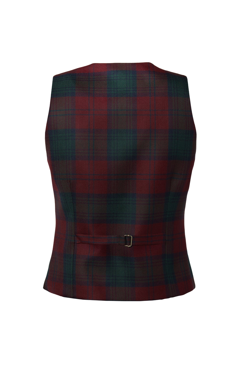 Hampton Waistcoat (Mulberry Tartan)