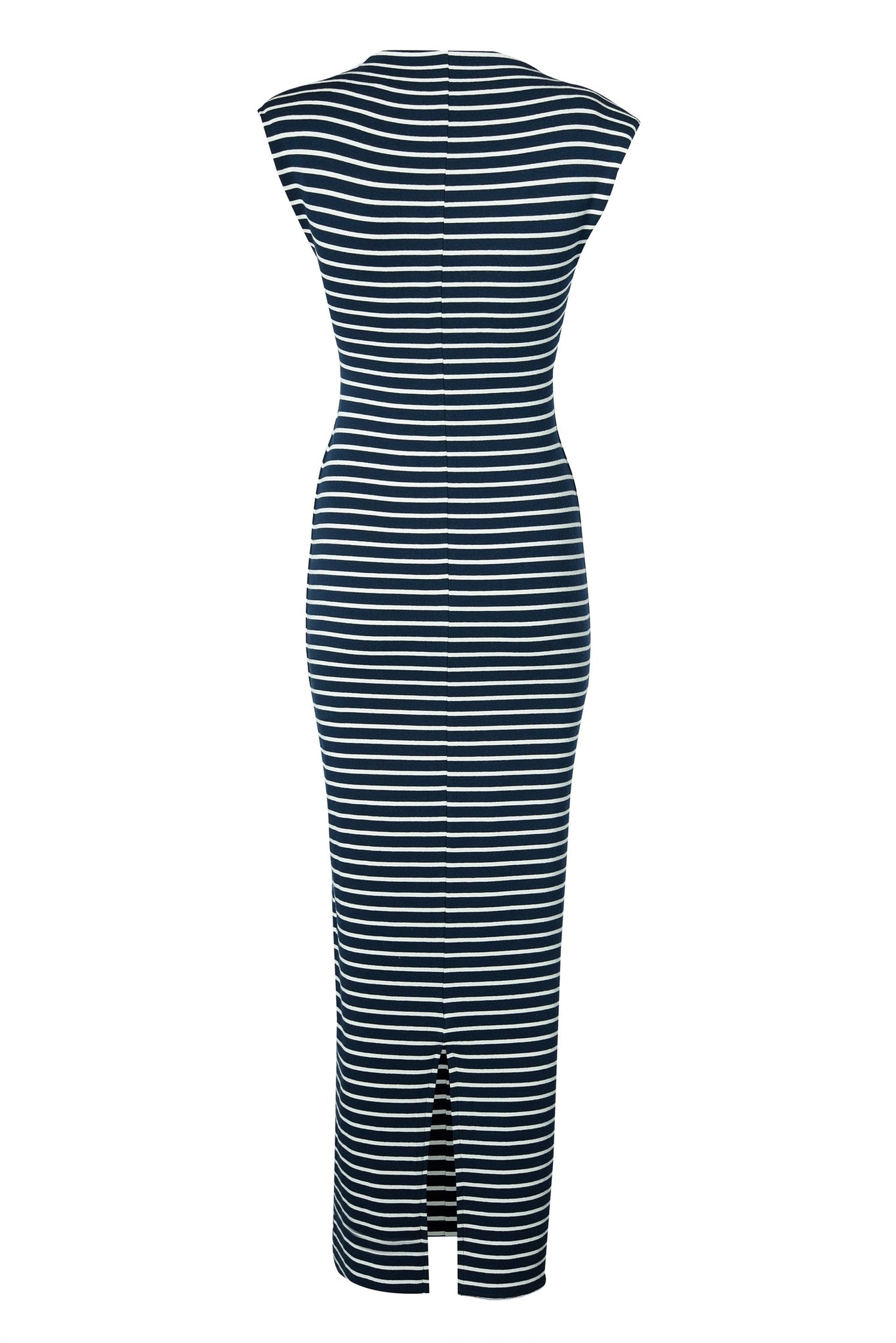 Harper Maxi Dress (Ink Navy Natural Stripe)