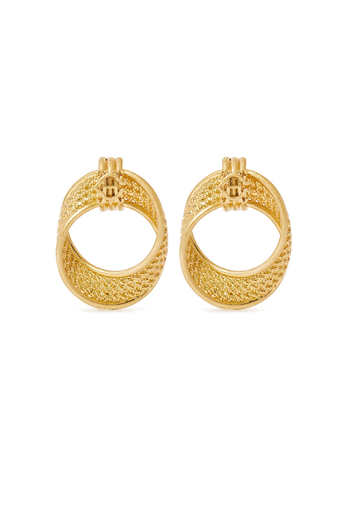 Heritage Textured Hoop Earrings (Vintage Gold)