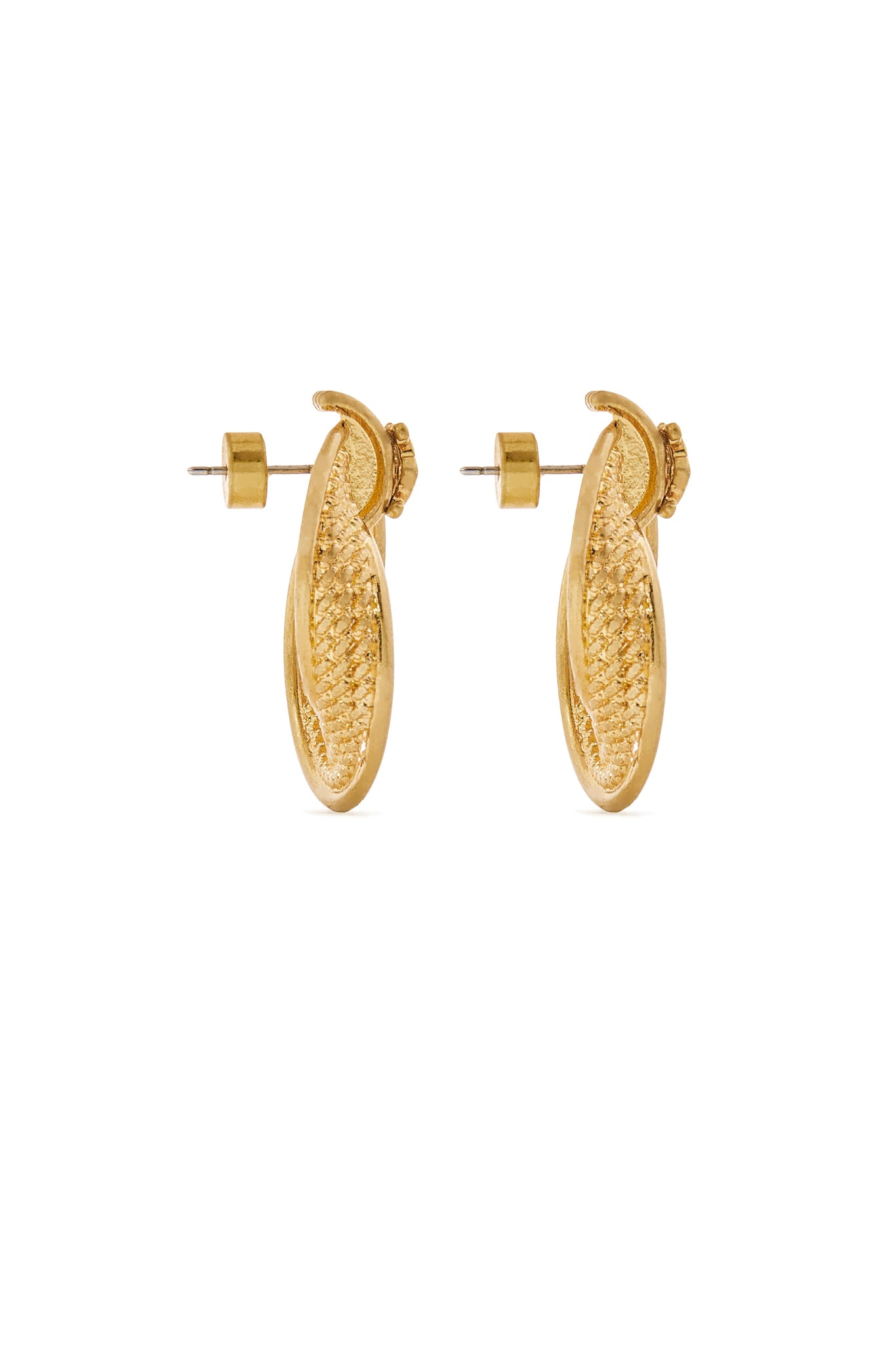 Heritage Textured Hoop Earrings (Vintage Gold)