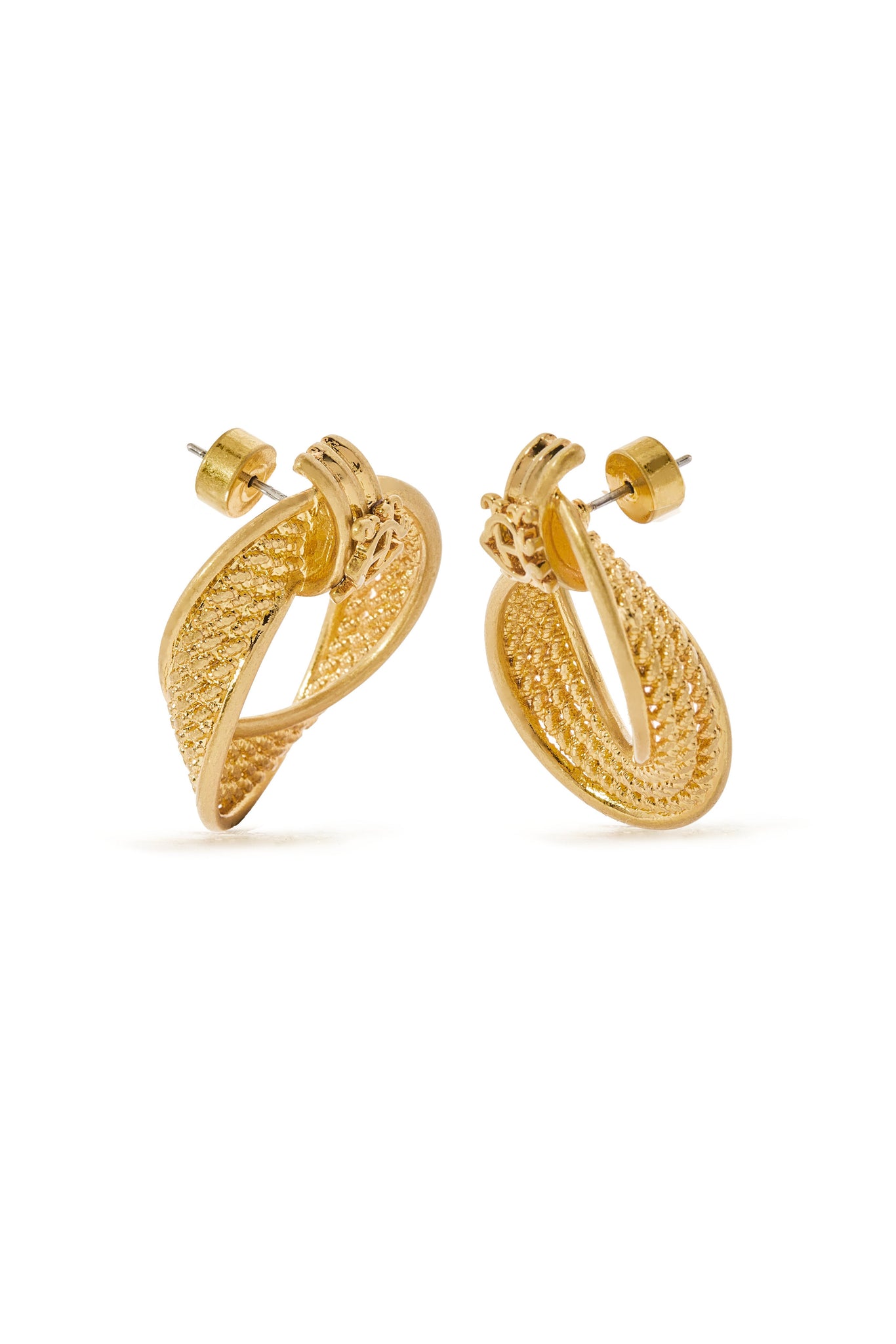 Heritage Textured Hoop Earrings (Vintage Gold)