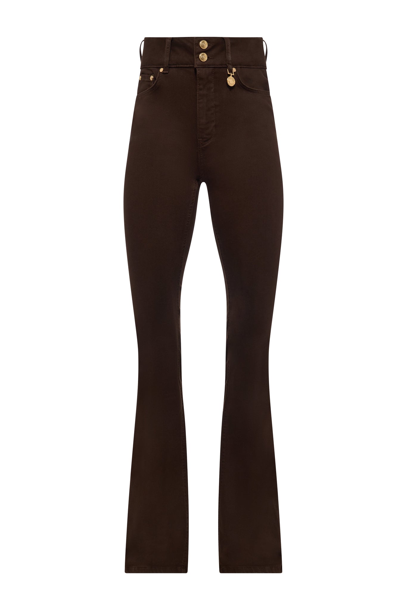 High Rise Flared Jean (Chocolate)