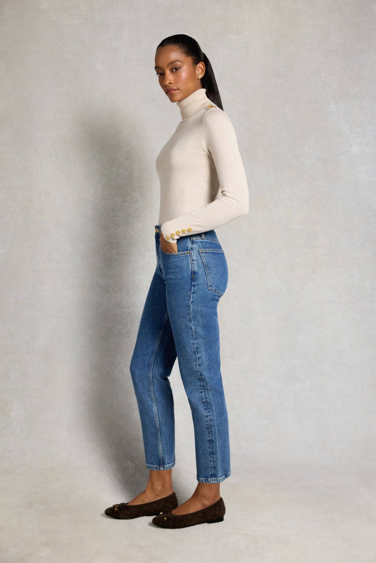 High Rise Slim Jean (Denim)