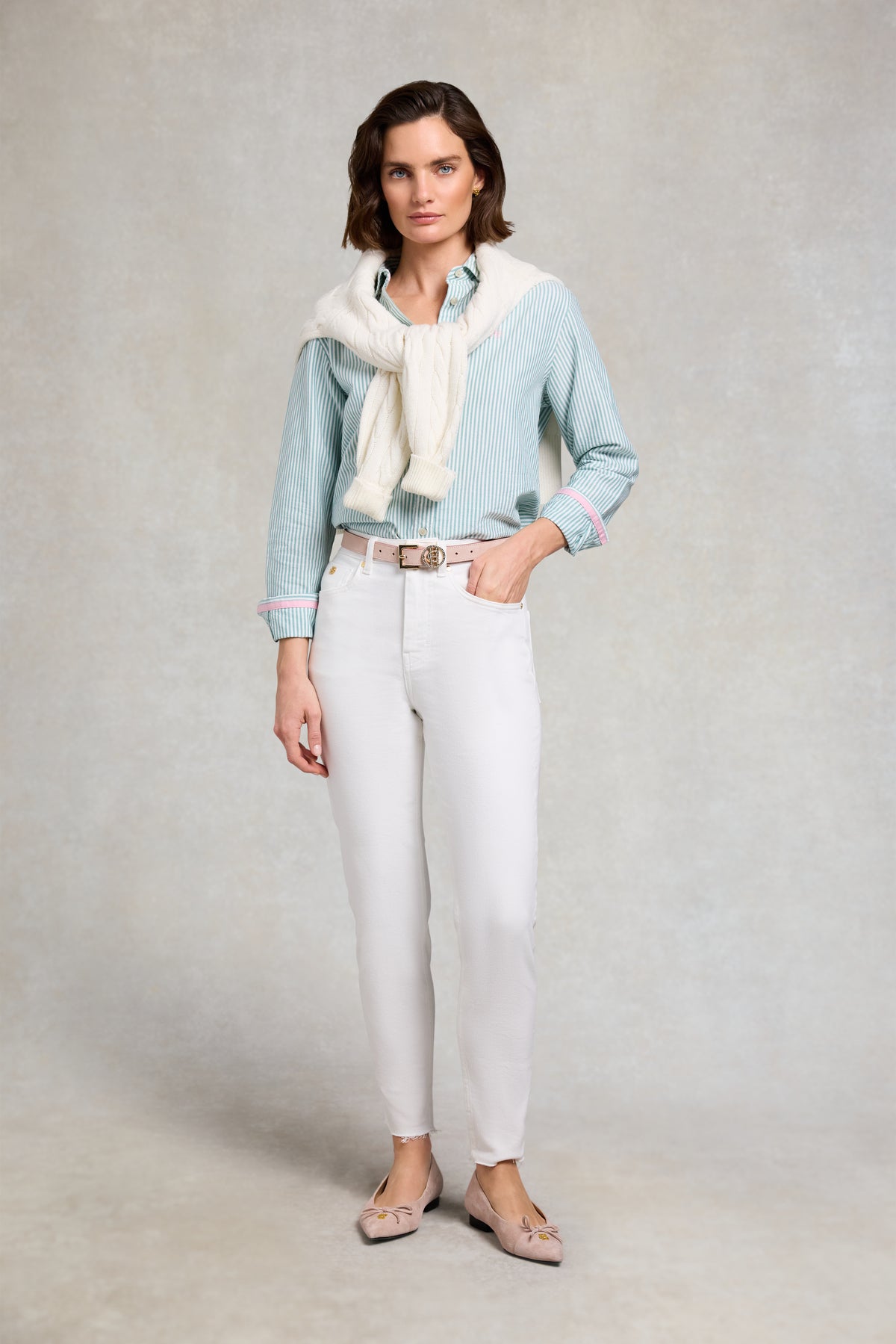 High Rise Slim Jean (White)