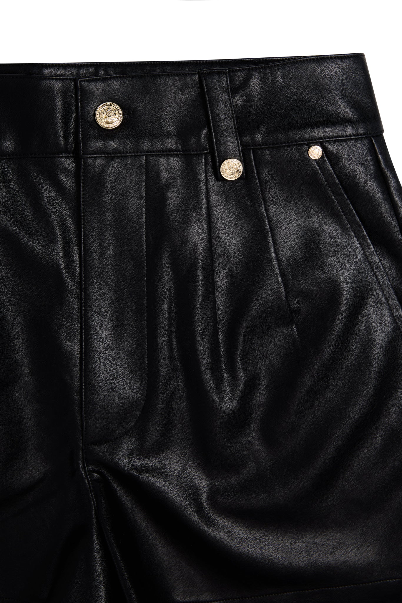 High Waisted Faux Leather Short (Black)