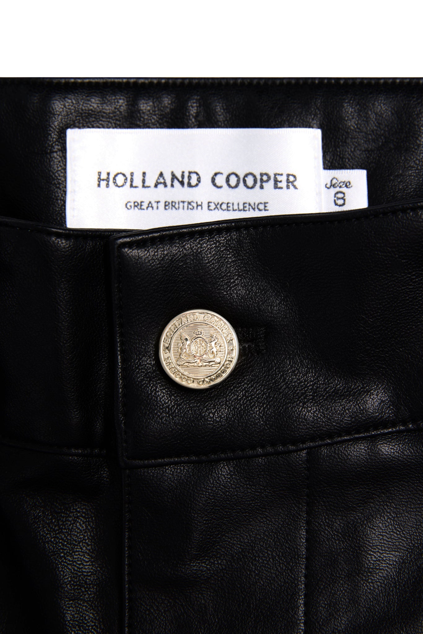 High Waisted Faux Leather Short (Black)