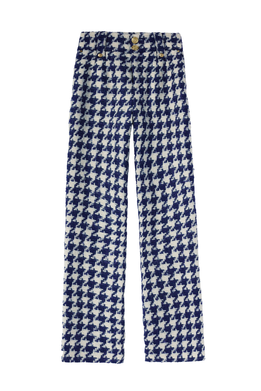 The Large Scale Navy Houndstooth Suit