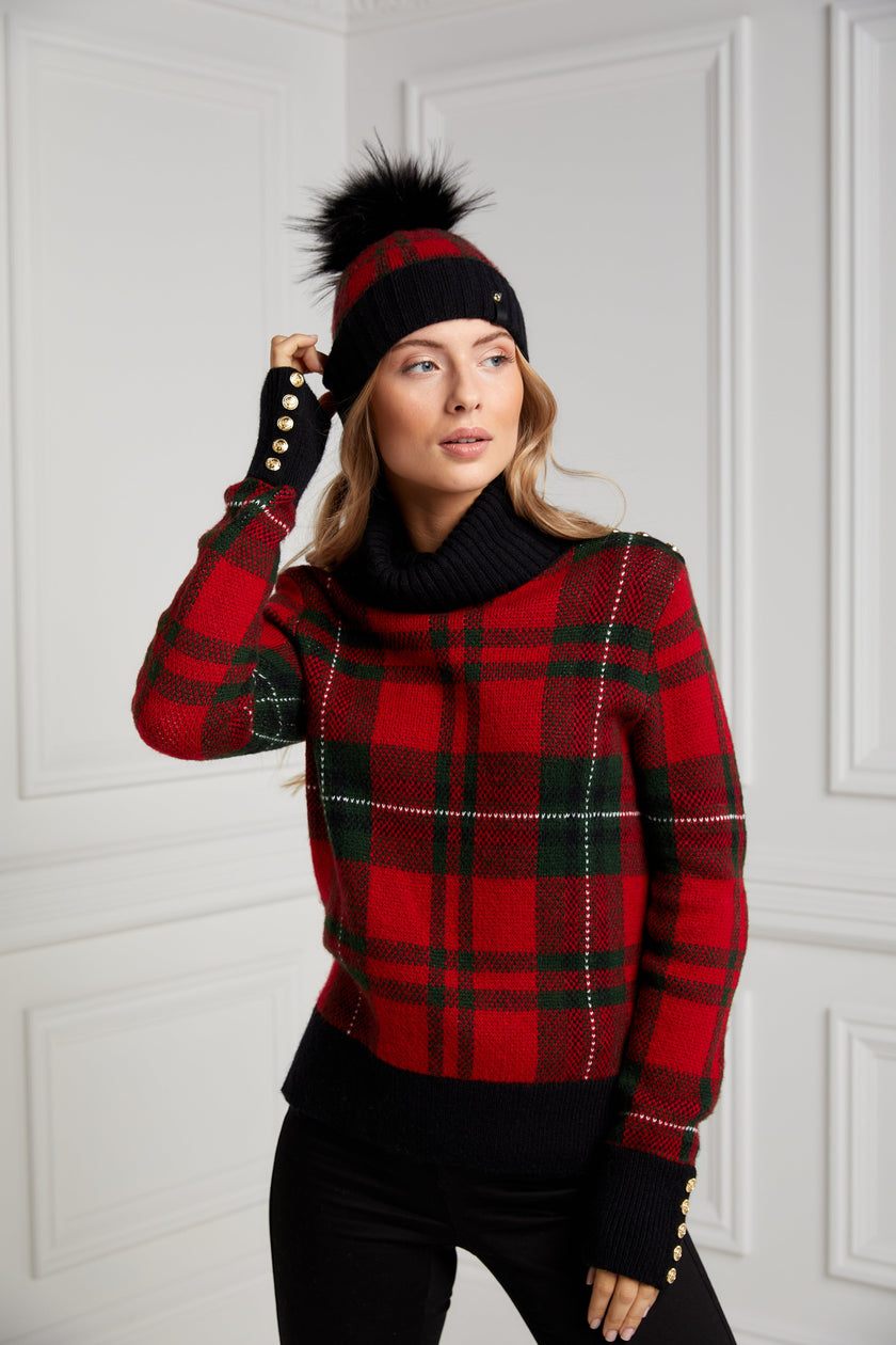 Heritage Knit Jumper (Red Tartan)